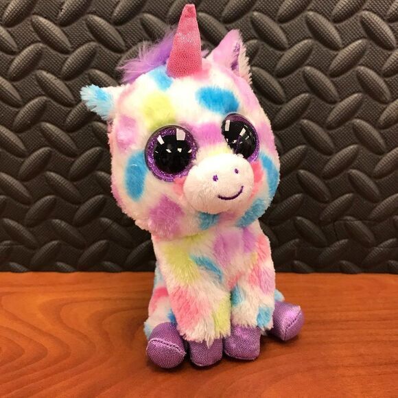 TY Beanie Boos - Wishful rainbow spotted unicorn 2014 - Picture 1 of 4